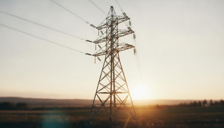 Ligne électrique à haute tension s'étendant vers l'horizon, illustrant la nécessité d'anticiper les prix de l'énergie pour 2028-2031.